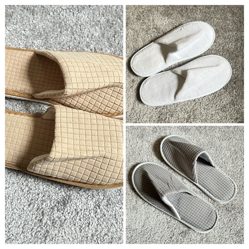 Unisex Open-Toe Spa Slippers – 3 Colors – Size 13.5–14.5 Women / 11.5–12.5 Men